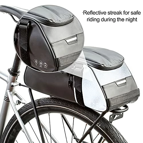 Cheap π Bike Rear Rack Bag Reflective,Waterproof Bicycle Saddle Pannier Bag,8L Bike Trunk Bag Cycling Luggage Back Seat Cargo Carrier Storage Bag With Shoulder Strap For Outdoor π― - Image 2
