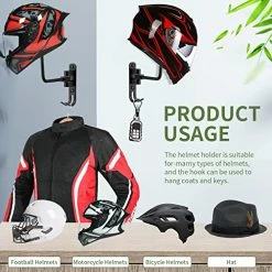 Wholesale 😍 Motorcycle Helmet Rack 180° Degree Rotation Helmet Holder Wall Mount,Helmet Stand With 2 Hooks Helmet Hanger,Motorcycle Accessories 1 Pcs 🌟 -Park Tool shop 51aLrODN3oL