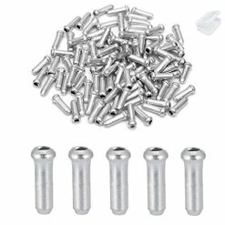 Promo 🥰 100 Pcs Cable End Crimps, Bike Cable End Caps, Alloy Road Mountain Bikes Brake Tips Shifter, Silver,with Storage Box ✨