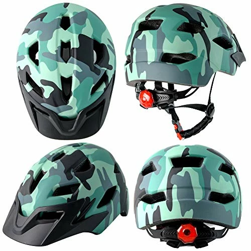 Discount π Kids Bike Helmet Child Youth CPSC Certified Adjustable Multi-Sport Bicycle Cycling Scooter LED Light Detachable Visor π§ Girls Boys Matte Red π₯ - Image 2