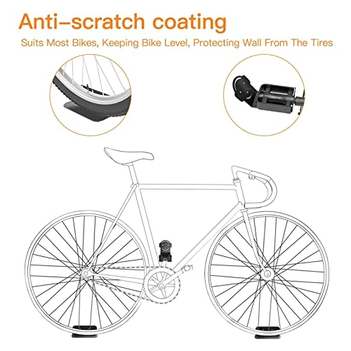 Brand new β Gootus Bike Wall Mount - Horizontal Bike Wall Rack Hanger For Garage Or Home | Heavy Duty Bicycle Wall Mounted Holder For Road, Mountain Or Hybrid Bikes Black 1pack π - Image 3