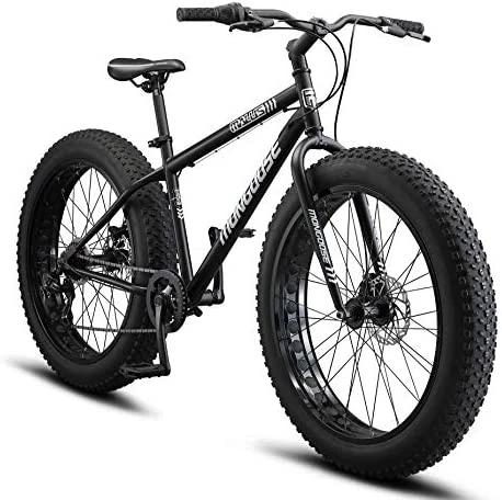 Buy β Malus Adult Fat Tire Mountain Bike, 26-Inch Wheels, 7-Speed, Twist Shifters, Steel Frame, Mechanical Disc Brakes, Multiple Colors Silver/black π₯