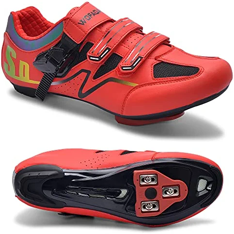 Deals π Unisex Cycling π Shoes Compatible With Pelaton Bike Road Biking π Shoes Men's Peleton Bicycle Indoor Riding Spin π Shoes With Look Delta Cleats For Men And π© Women SPD Clip On Spining Red π - Image 4