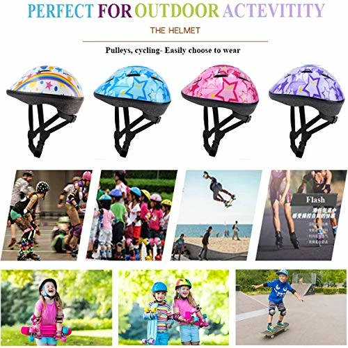 Budget ๐ Kids Helmet Adjustable For Kids Ages 3-8 Years Old Boys ๐ง Girls, Toddler Helmet With Protective Sports Gear Set Knee Elbow Pads Wrist Guards For Cycling Skateboard Scooter White ๐งจ - Image 3