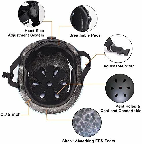 Best reviews of ✔️ Kids Adjustable Helmet, Suitable For Toddler Kids Ages 2-14 Boys 👧 Girls, Multi-Sport Safety Cycling Skating Scooter Helmet Navy Blue 😍 - Image 2