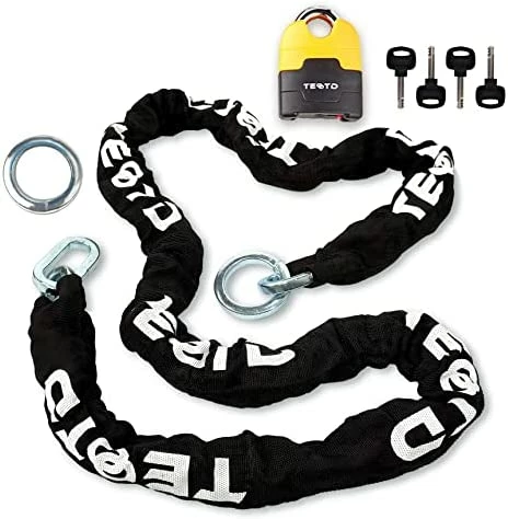 Budget π€© Motorcycle Chain Lock 4feet/120cm Long Heavy Duty Anti Theft Bike Chain Locks Security 10mm Thick Chain With Bright-Colored Lock,Cut Proof Moped Lock With 4 Keys For Bicycle,Scooter(Updated Version) π - Image 5