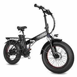 Best Pirce 🛒 Mars Electric Bike Foldable 20" X 4.0 Fat Tire Electric Bicycle With 500W Motor, 48V 12.5AH Removable Battery And Dual Shock Absorber For Adults… Black With 1 Heybike Accessor ✔️