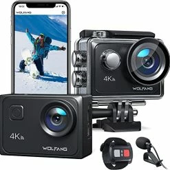 Coupon 🧨 GA300 Action Camera 4K 60FPS 24MP Waterproof 40M Underwater Camera EIS Stabilization WiFi Wide Angle Helmet Camera (External Microphone, Remote Control, 2x1350mAh Batteries And Accessory Kit) 👍