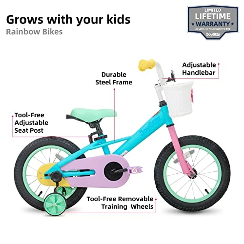 Best deal π― 12" 14" 16β Kids Bike For 2-7 Years π§ Girls 33-53 Inch Tall, π§ Girls Toddler Bicycle With Basket, Training Wheels & Coaster Brake, Rainbow Bike, Macarons π - Image 2