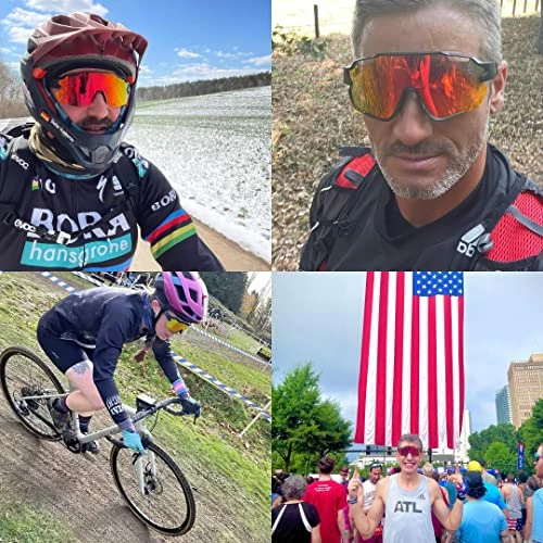 Discount π Downhill Canadian Cycling Glasses | UV Protection | Biking, Trail Running, Triathlon & MTB π Sunglasses For Men & π© Women White Frame W/ Blue Len π₯ - Image 4